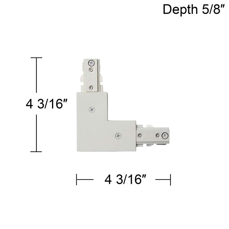 Image 3 White Finish Halo Compatible L-Shaped Track Connector more views