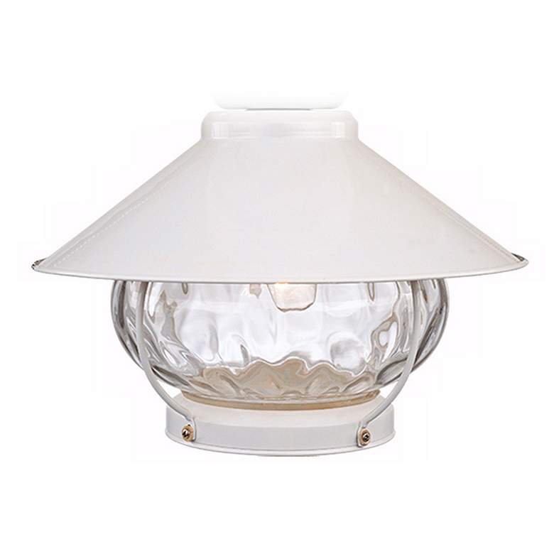 Image 1 White Finish Lantern Outdoor LED Ceiling Fan Light Kit