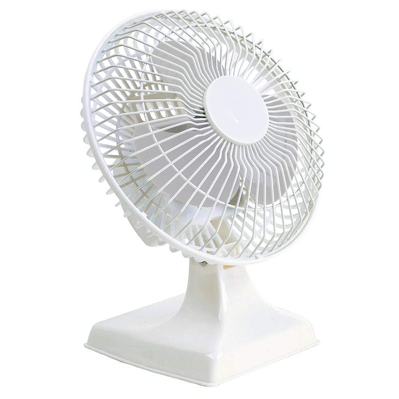 Image 1 White Finish Two Speed 6 inch Desk Fan