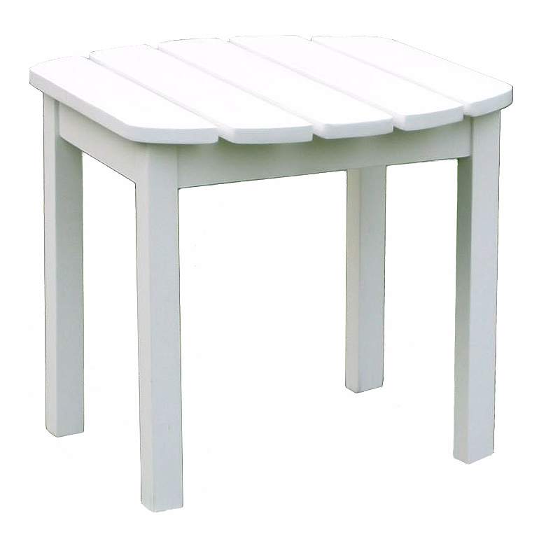 Image 1 White Finish Wood Outdoor Accent Table