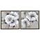 White Floral 20" Square Canvas Wall Art Set of 2