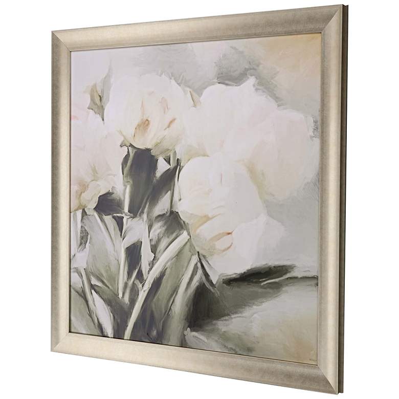 White Floral Arrangement 41&quot; Square Giclee Framed Wall Art more views