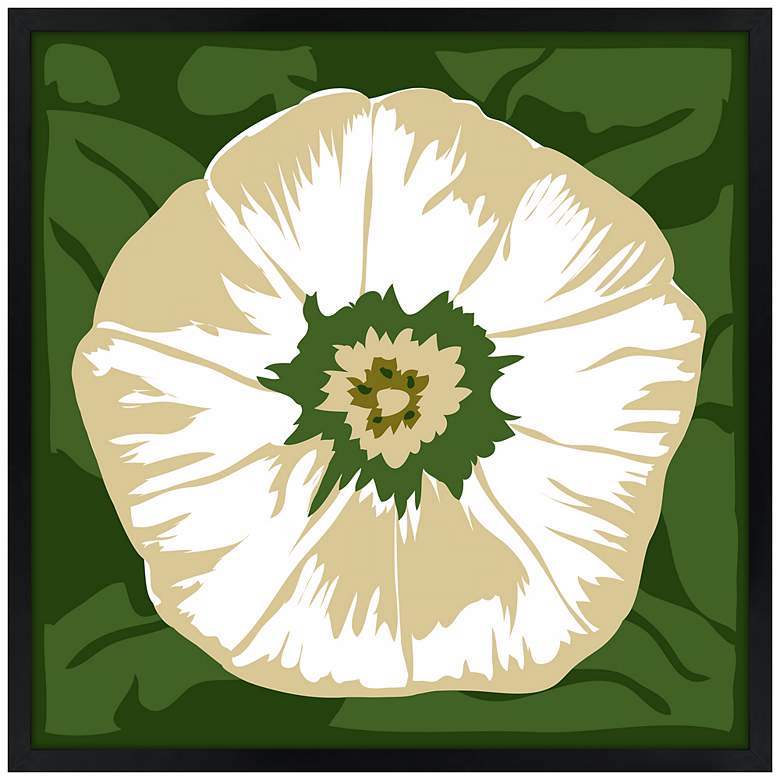 Image 1 White Flower 21 inch Square Black Giclee Wall Art