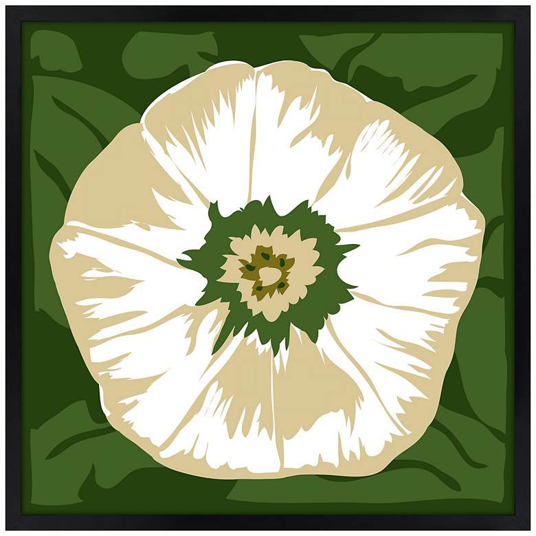 Image 1 White Flower 21" Square Black Giclee Wall Art