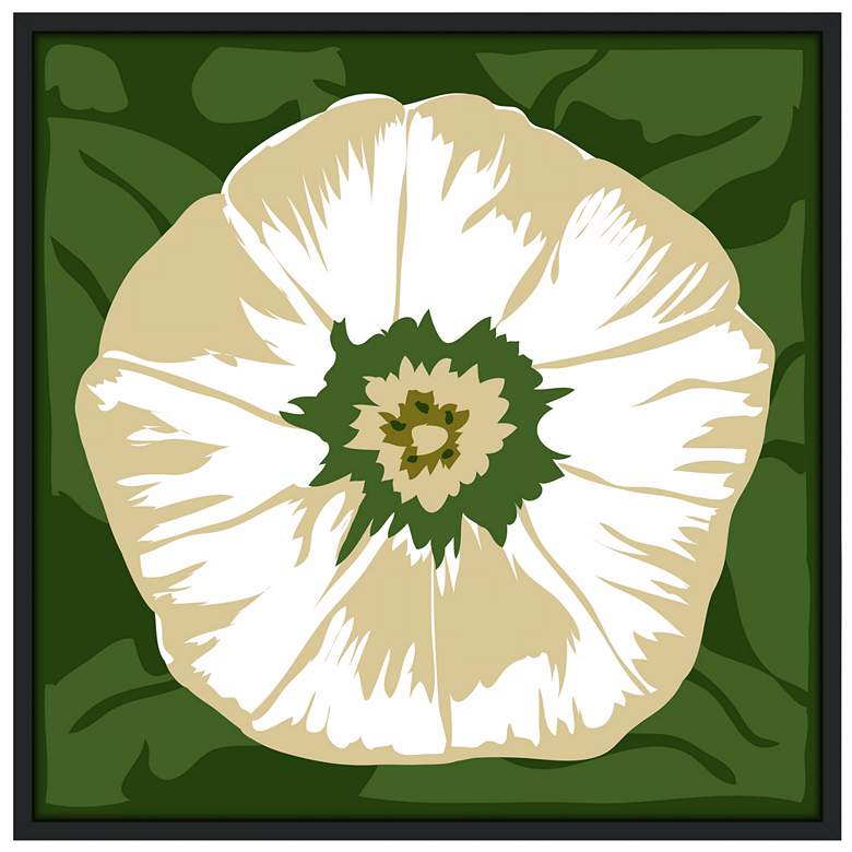 Image 1 White Flower 37 inch Square Black Giclee Wall Art