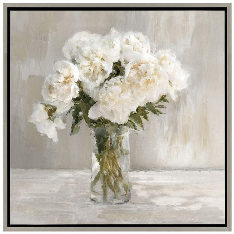 Image 1 White Flower Bouquet 30"W x 30"H Canvas