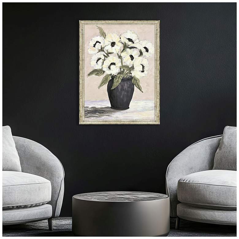 Image 4 White Flowers 33"W x 43"H Framed Art more views