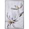 White Flowers II 48.2"H x 32.5"W Silver and Black Frame Abstract 