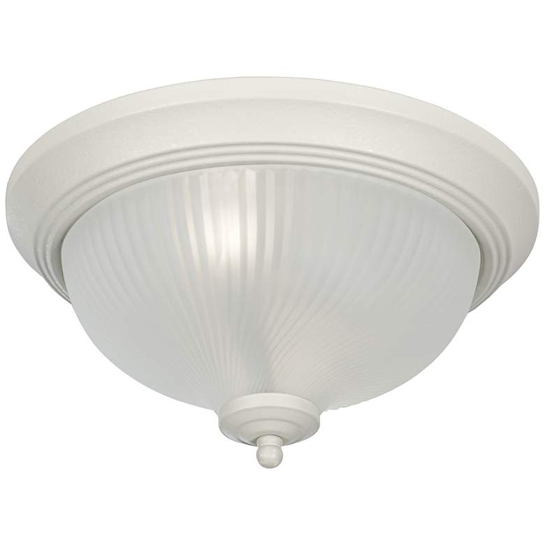 Image 1 White Flushmount Swirled Dome Ceiling Light Fixture