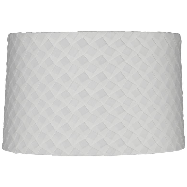 Image 1 White Folded Pleat Fabric Drum Lamp Shade 13x14x9 (Spider)
