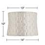 White Folded Weave Drum Lamp Shade 13x14x10 (Washer)
