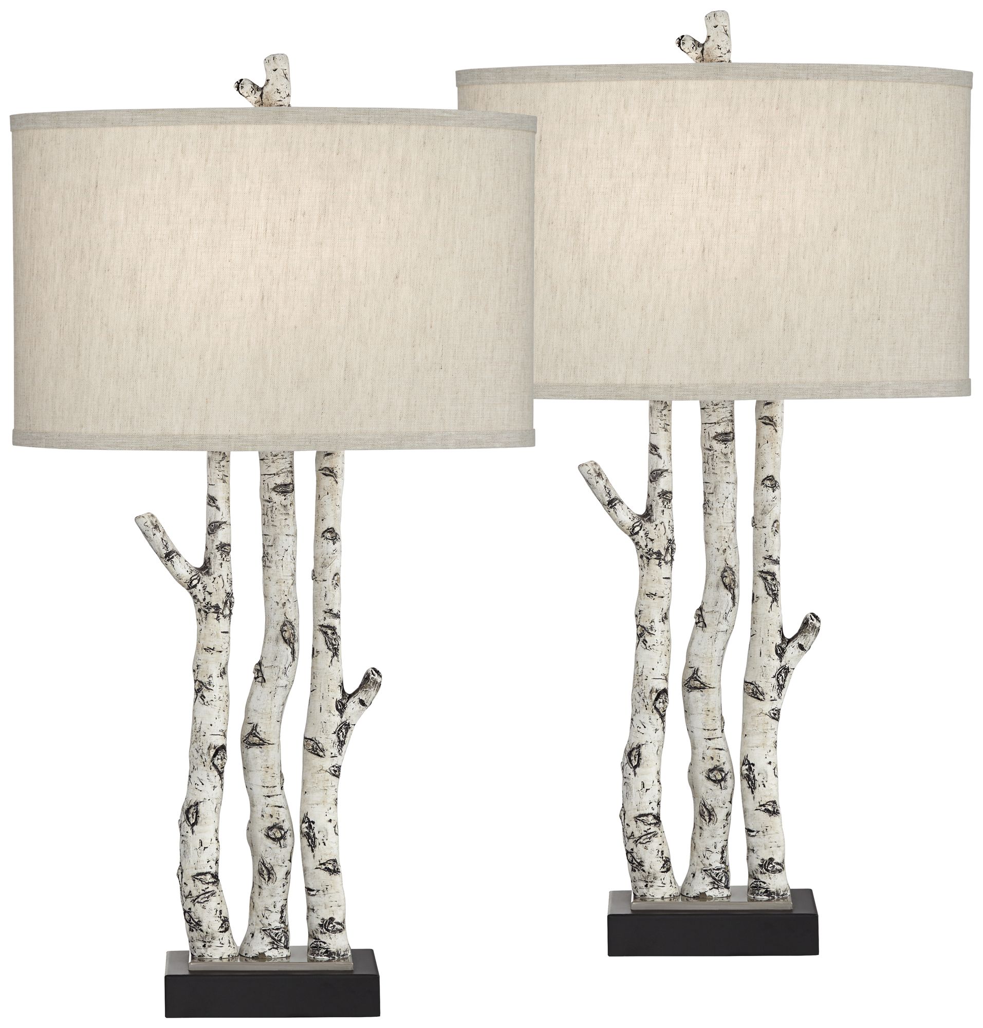 Image 2 White Forest 30 1/4" Faux Birch Tree Lamps Set of 2