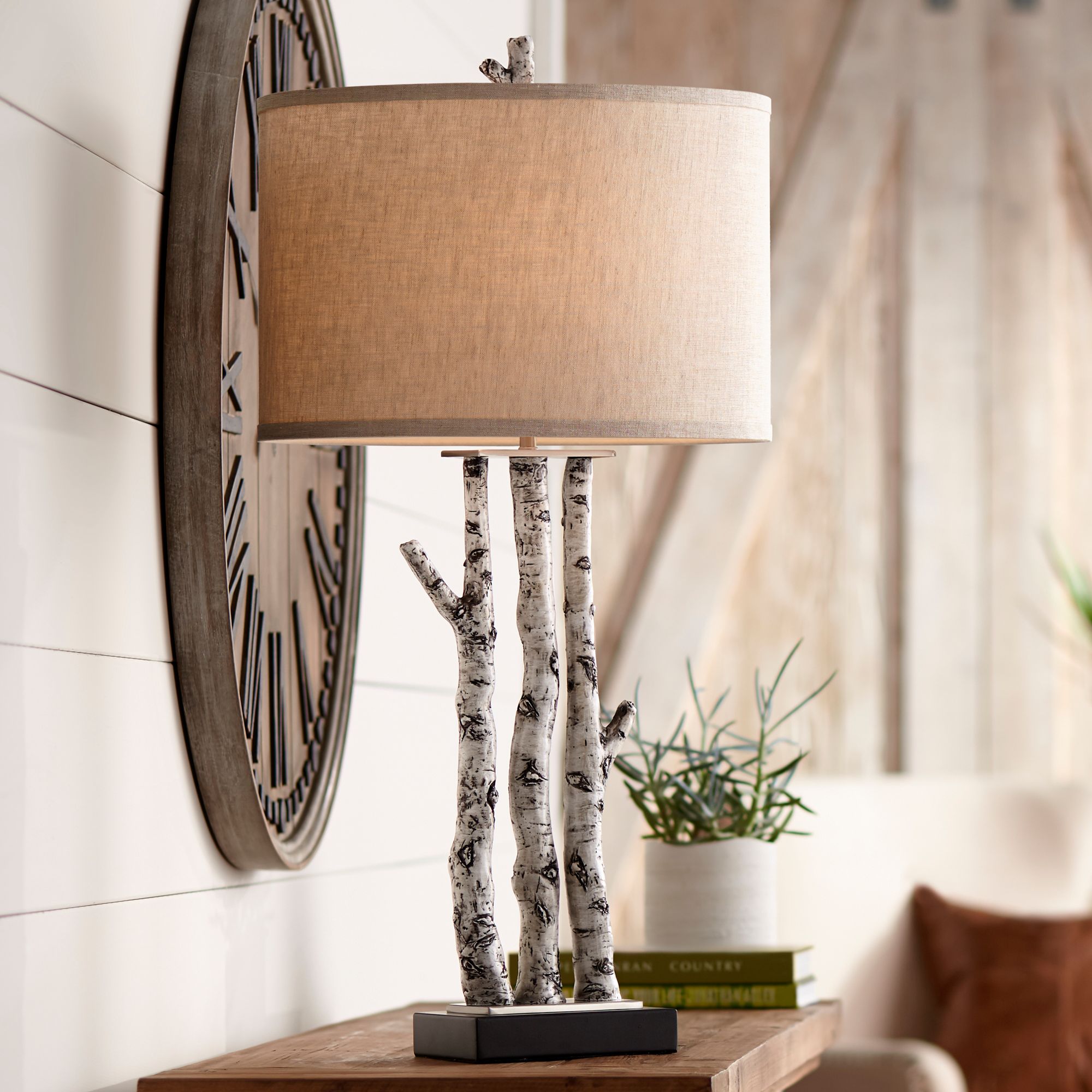 White Forest 30 1/4" Faux Birch Tree Lamps Set of 2