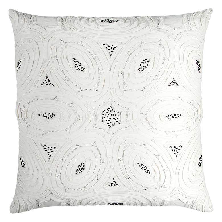 Image 1 White Geometric 20 inch Square Decorative Filled Pillow
