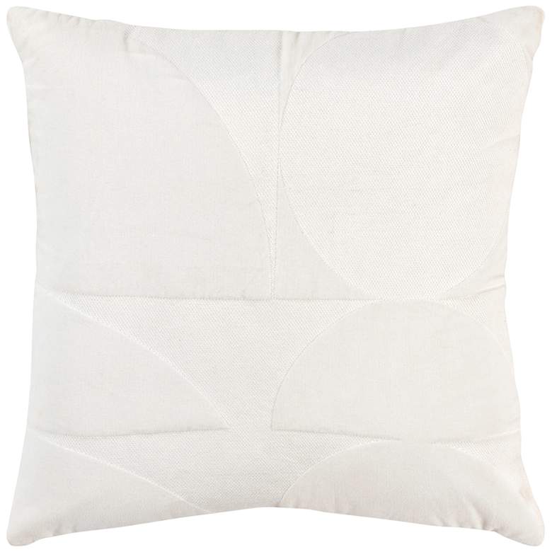 Image 1 White Geometric 20 inch x 20 inch Down Filled Throw Pillow