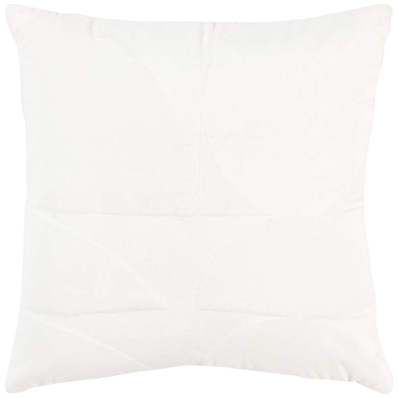 Image 1 White Geometric 20 inch x 20 inch Poly Filled Throw Pillow