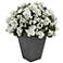 White Geranium 33" High Faux Plant in Slate Planter