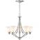 White Glass 26 1/2"W 5-Light Chandelier with LED Canopy