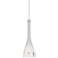White Glass 4 1/4"W Brushed Steel Low Voltage Mini Pendant