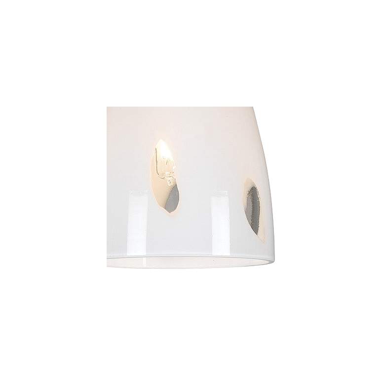 Image 3 White Glass 4 1/4 inchW Brushed Steel Low Voltage Mini Pendant more views