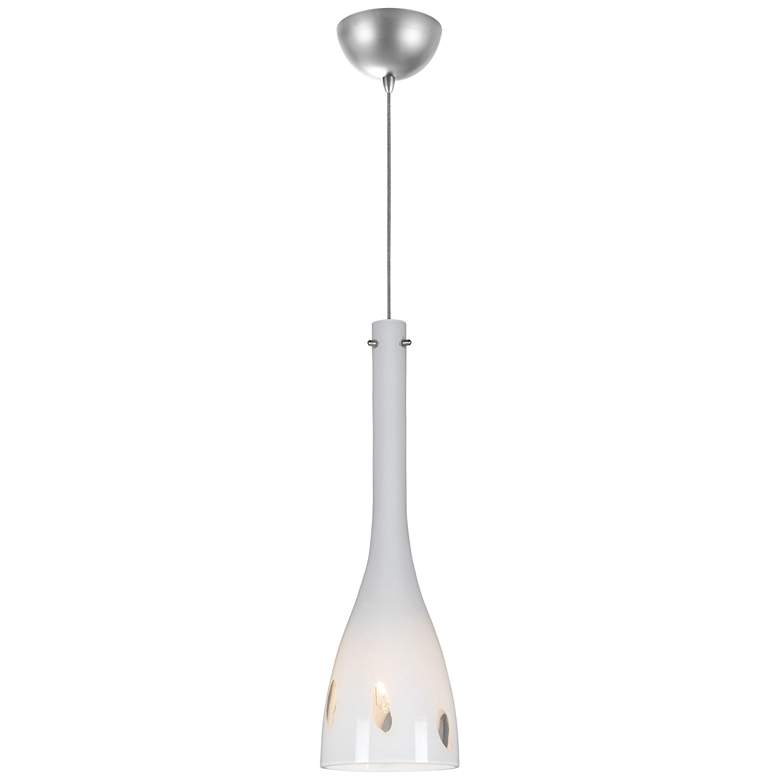 Image 4 White Glass 4 1/4"W Brushed Steel Low Voltage Mini Pendant more views