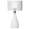 White Glass and Mesh Table Lamp