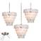 White Glass Chip Brushed Nickel 3-Light Swag Chandelier