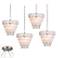 White Glass Chip Brushed Nickel 4-Light Swag Chandelier