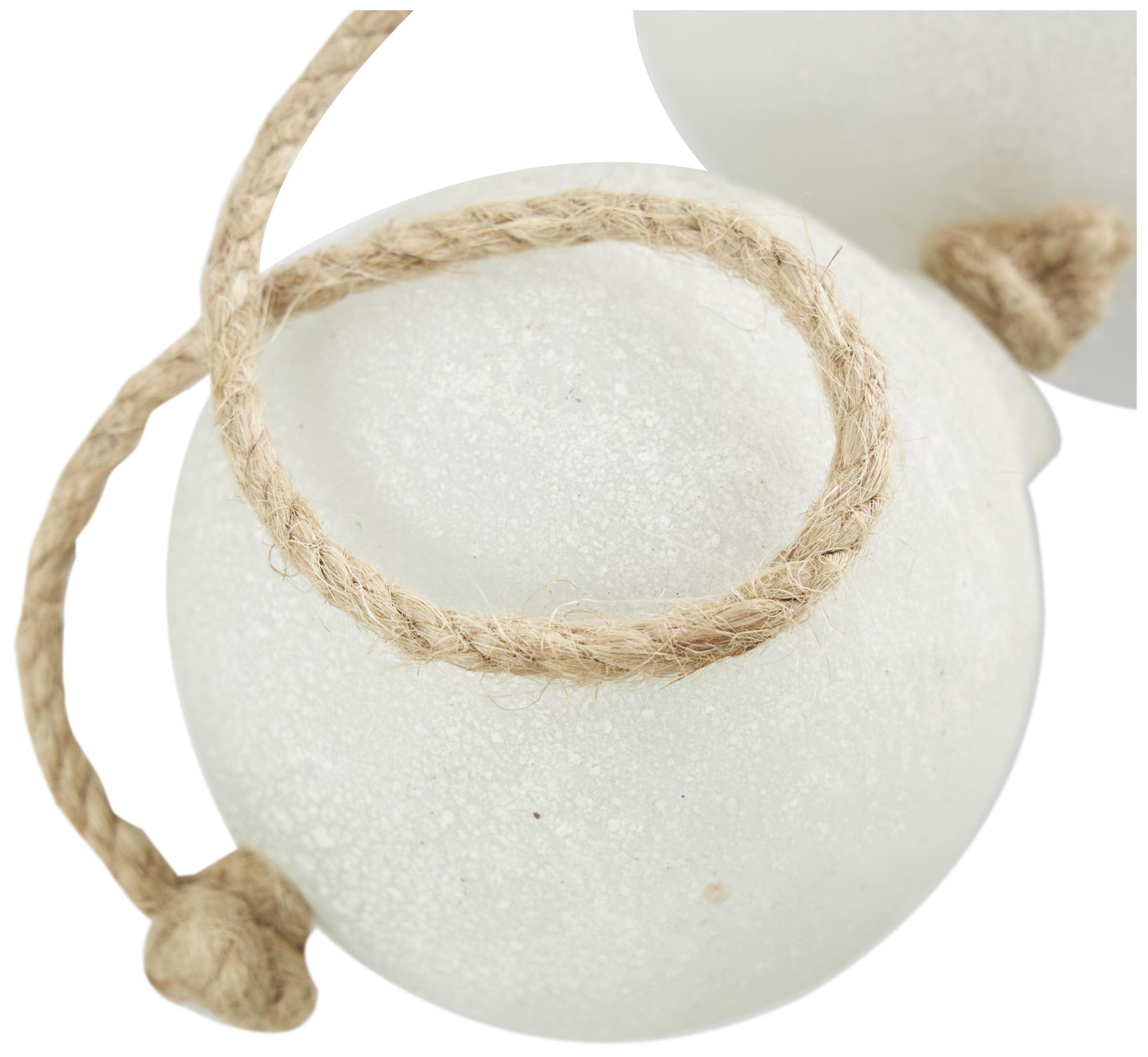 Image 2 White Glass Coastal Garland with Tassel, 91" x 3" x 3" more views