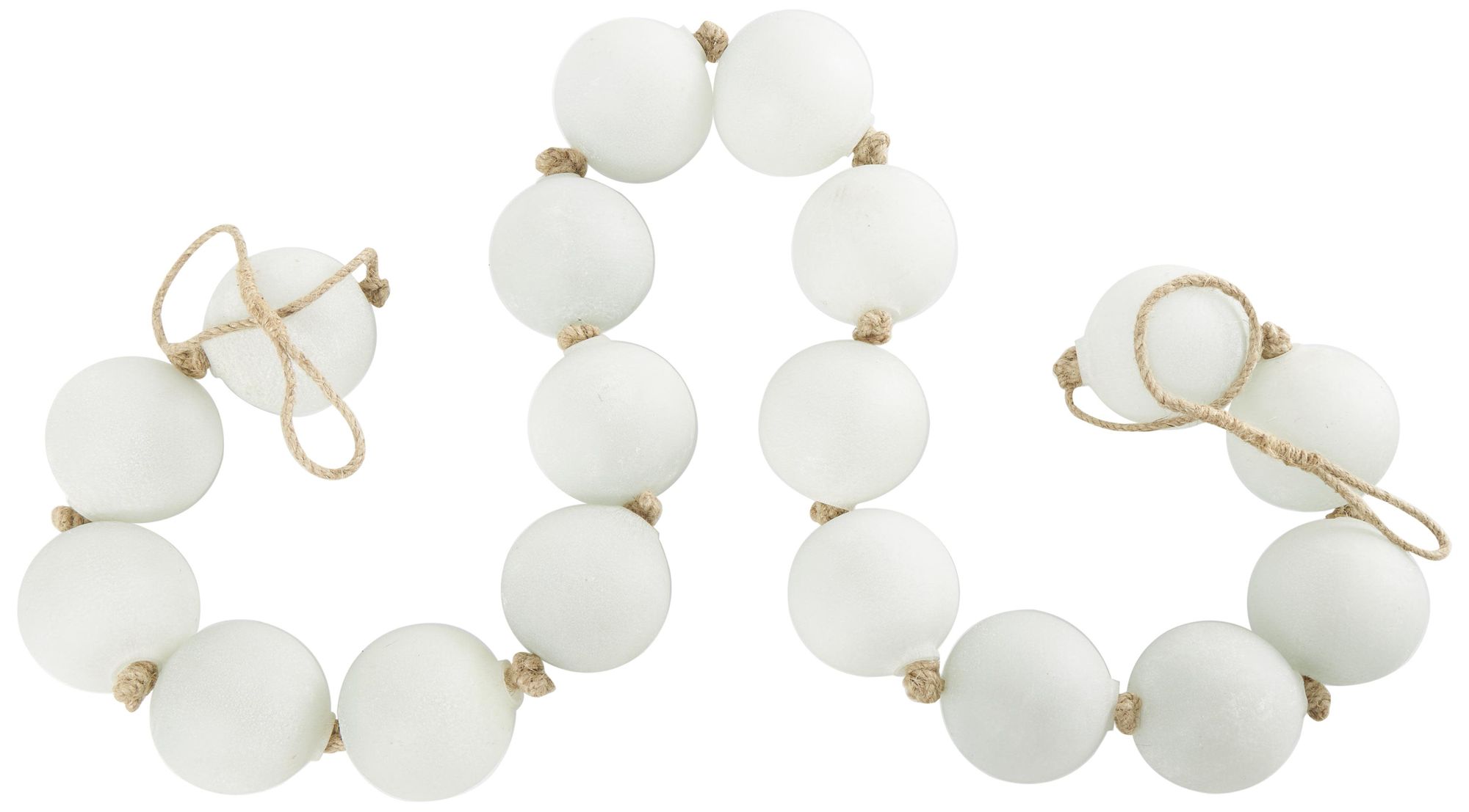 Image 5 White Glass Coastal Garland with Tassel, 91" x 3" x 3" more views