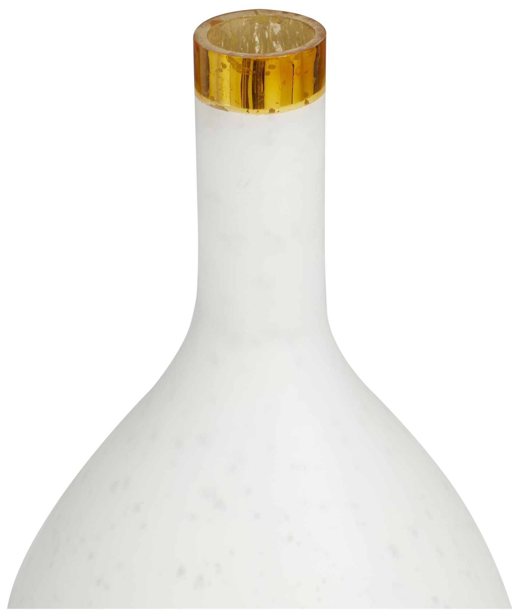 Image 4 White Glass Glam Vase, S/3 13", 14", 13"H more views