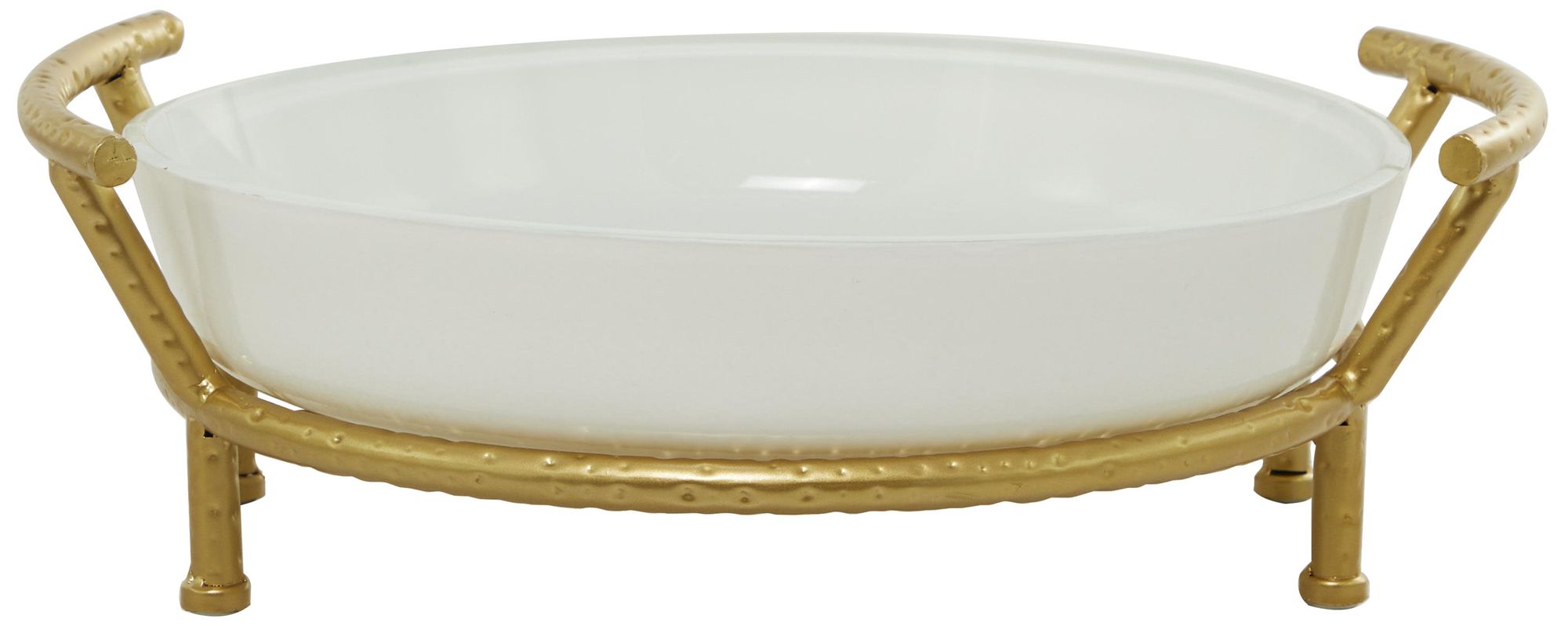 Image 4 White Glass Modern Serving Bowl, 19" x 16" x 6" more views