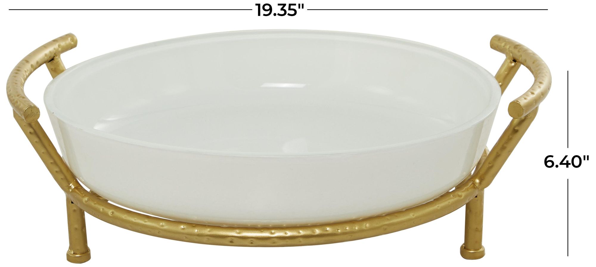 Image 6 White Glass Modern Serving Bowl, 19" x 16" x 6" more views