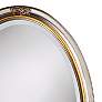 White Gold Leaf 22" x 32" Oval Cameo-Esque Wall Mirror