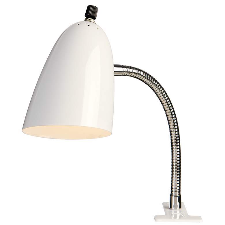 Image 1 White Gooseneck Arm Clip Light by Pro Track
