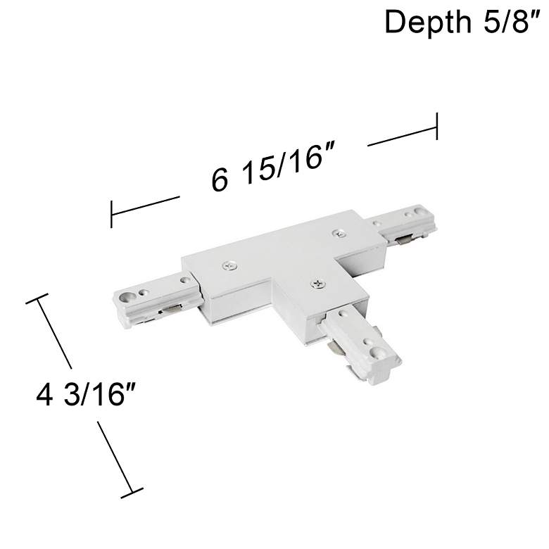 Image 3 White Halo Compatible T-Shaped Track Connector more views