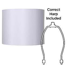 Image5 of White Hardback Drum Lamp Shade 14x14x11 (Spider) Set of 2 more views