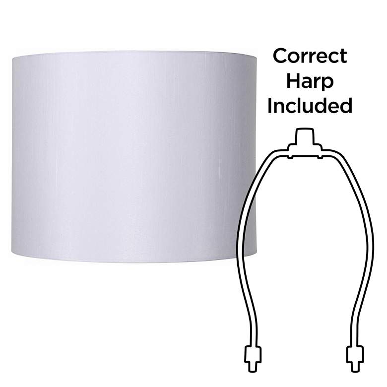 Image 5 White Hardback Drum Lamp Shade 14x14x11 (Spider) Set of 2 more views