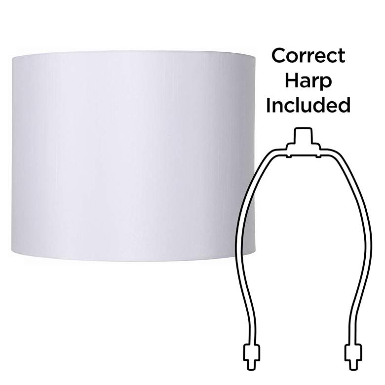 Image 7 White Hardback Drum Lamp Shade 14x14x11 (Spider) more views