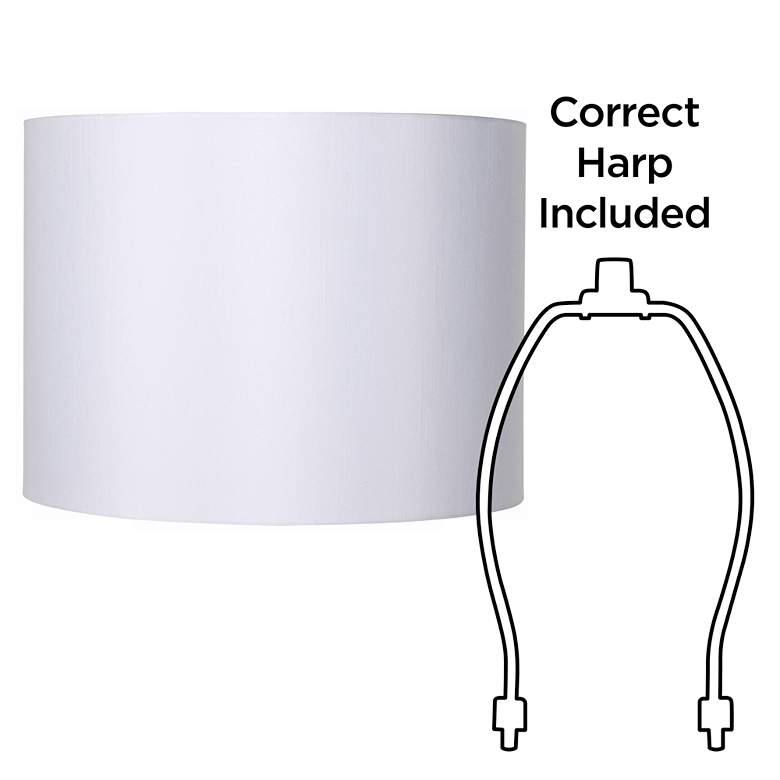 White Hardback Drum Lamp Shade 16x16x12 (Spider) more views