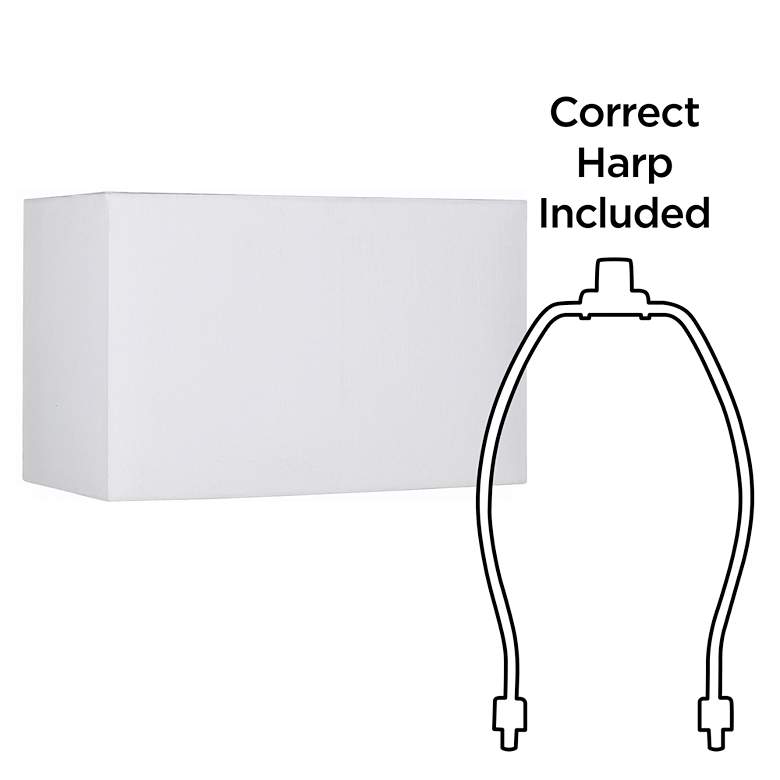 Image 7 White Hardback Rectangular Lamp Shade 8/16x8/16x10 (Spider) more views