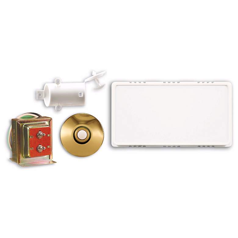 Image 1 White Hardwired Stucco Button Door Chime Contractor Kit