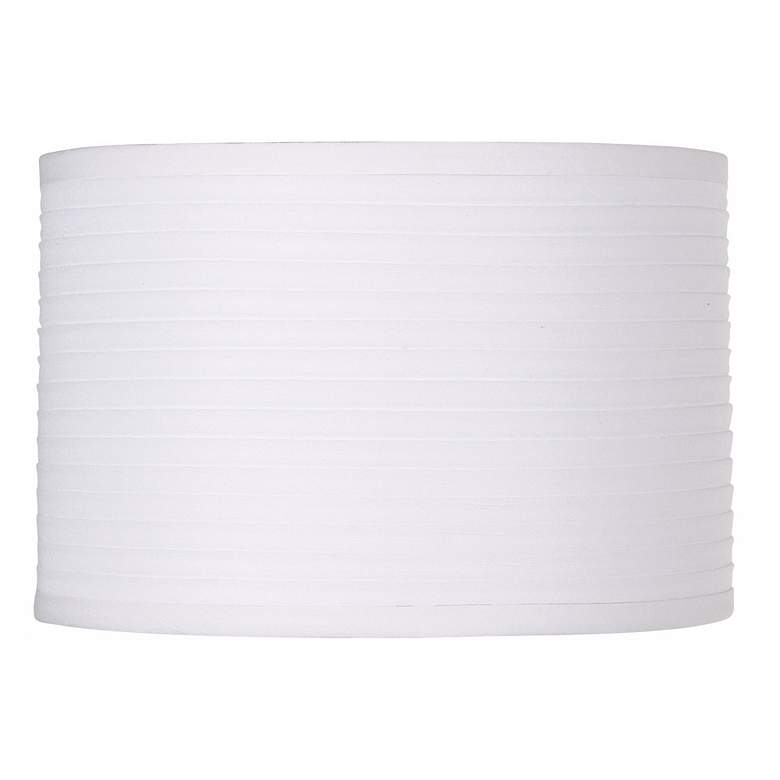 Image 1 White Horizontal Pleat Drum Small Shade 11x11x7.5 (Spider)