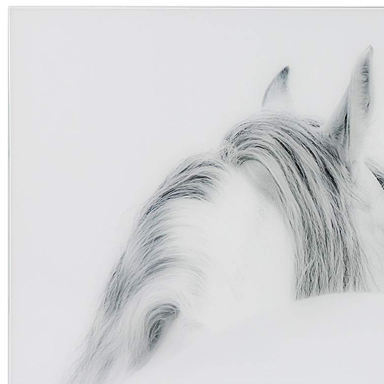 Image 3 White Horse 96" Wide 2-Piece Tempered Glass Wall Art Set more views