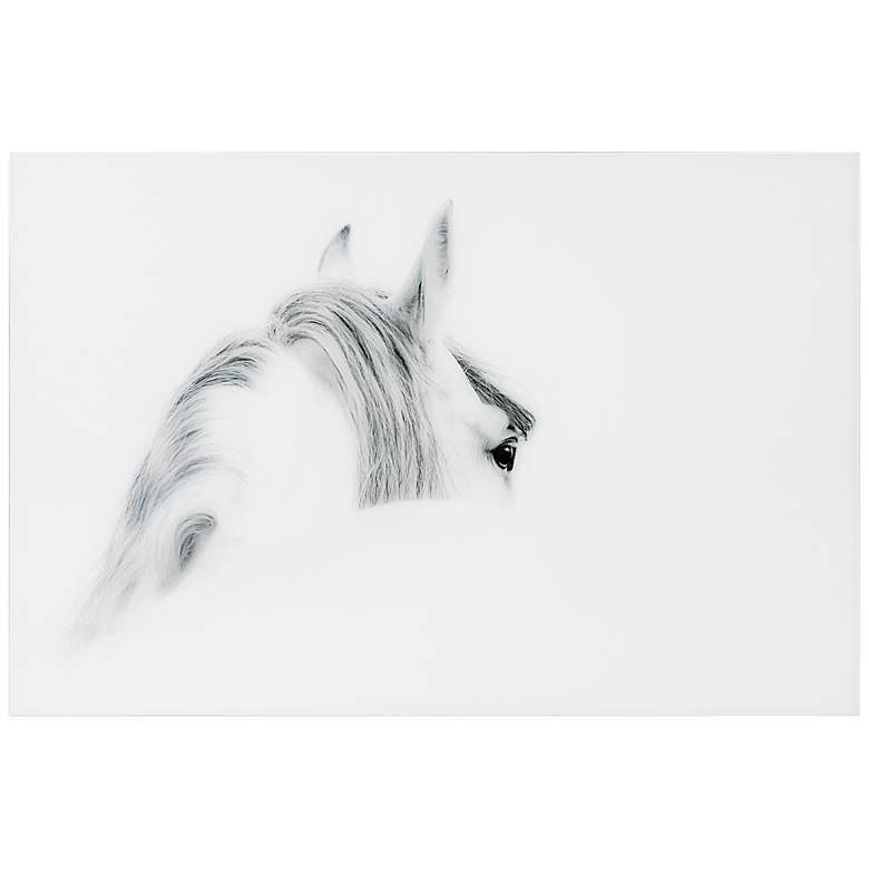 Image 4 White Horse 96" Wide 2-Piece Tempered Glass Wall Art Set more views