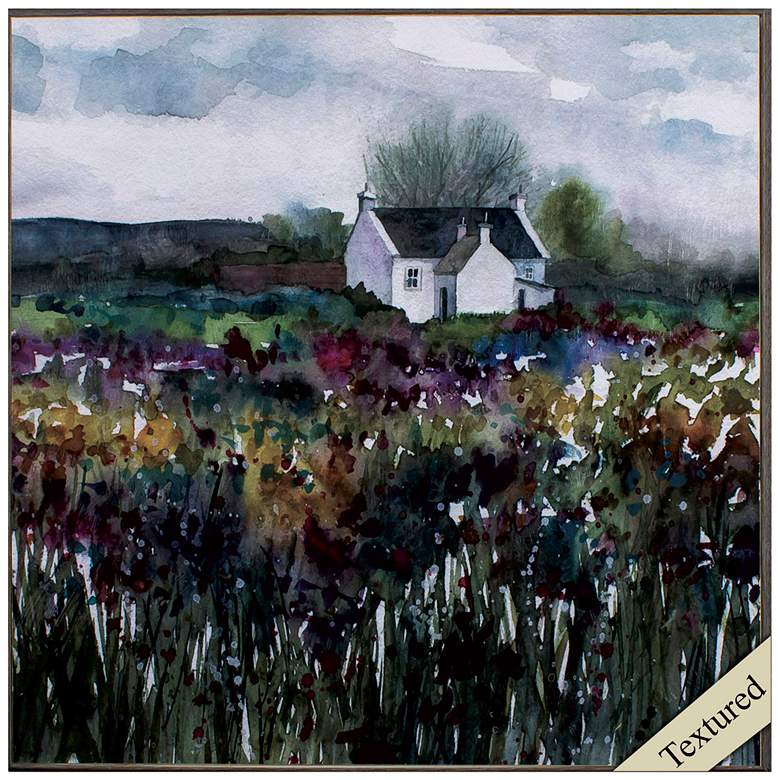 Image 1 White House In Meadow 29 inch Square Framed Wall Art