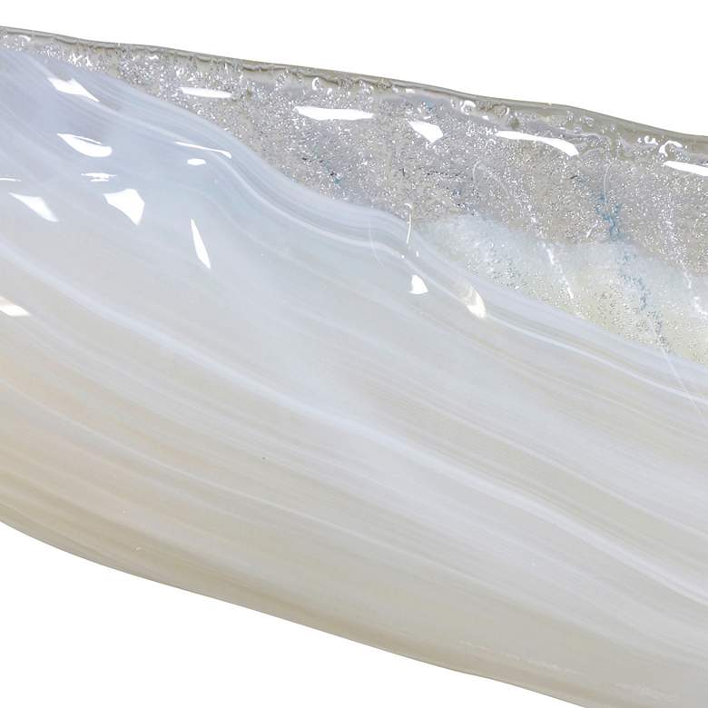 Image 2 White Iris Candle - Art Glass Canoa Candle With Wax more views