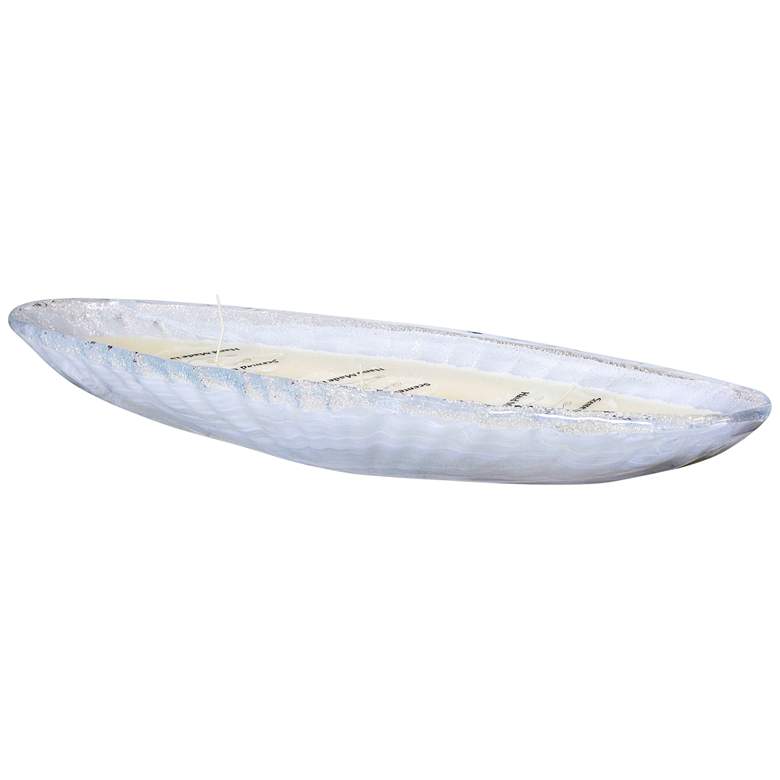 Image 3 White Iris Candle - Art Glass Canoa Candle With Wax more views
