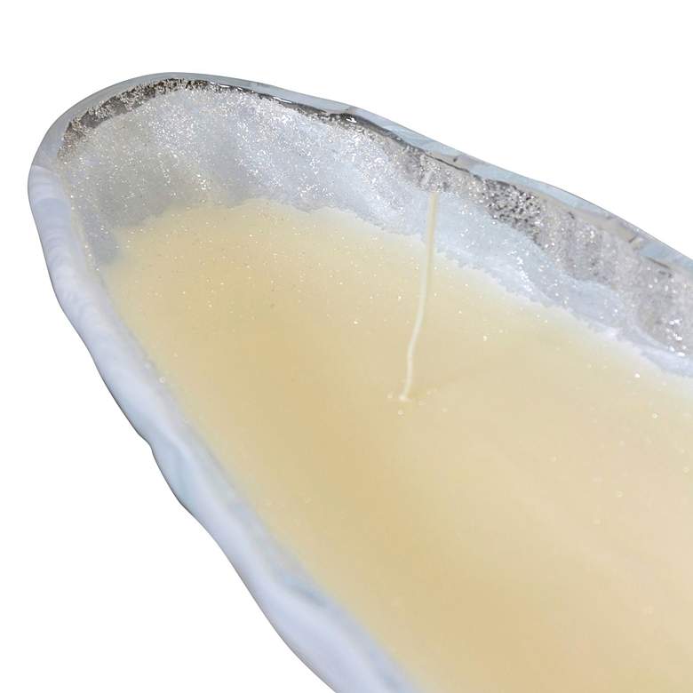 Image 4 White Iris Candle - Art Glass Canoa Candle With Wax more views