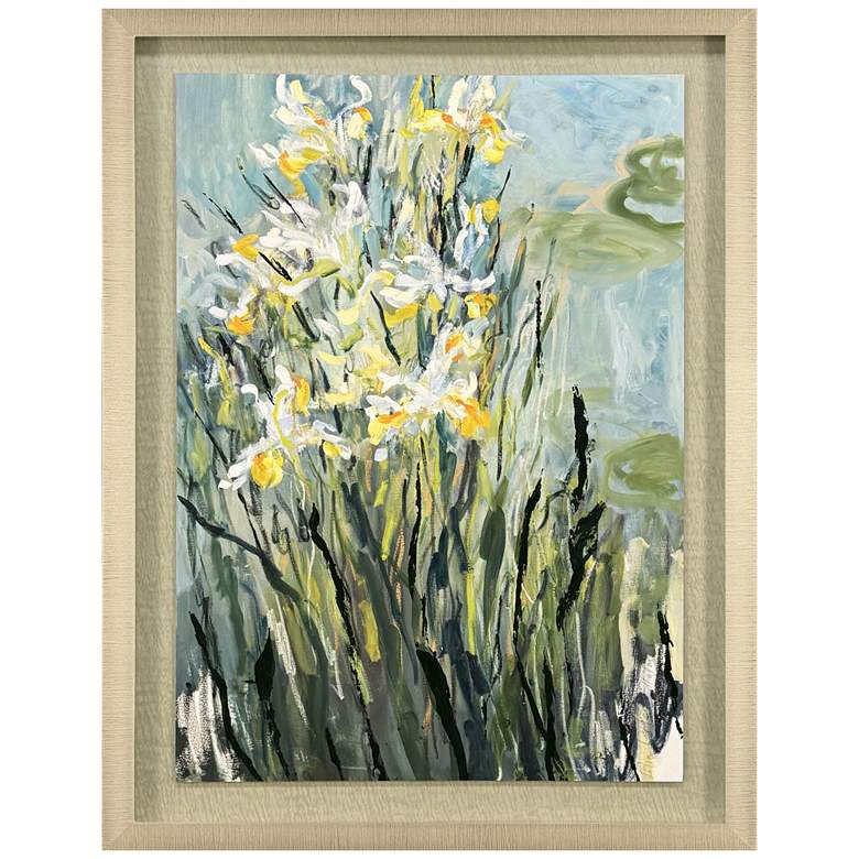 Image 1 White Irises 31"W x 42"H Traditional Framed Art